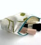 Roses Make up Bag, Cosmetic Bag with Turquoise and Duck-egg Blue Roses - Image 3