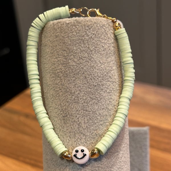 Unique Handmade bracelet with charms - smiley