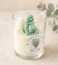 Handmade Green Succulent Candle in Glass Jar - Botanical Gift