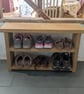 Handmade Rustic Solid Wood Shoe Rack – Reclaimed Timber Shoe Storage Bench