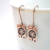 Dandelion Wish Copper Dangle Earrings