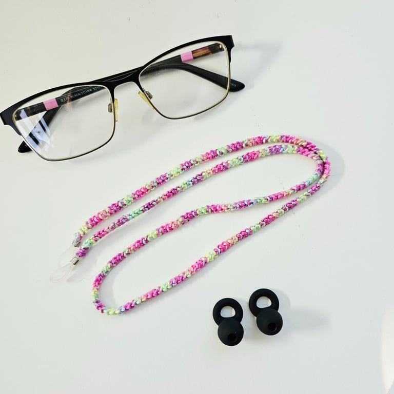 Pastel Rainbow Cotton Cord, Eyeglasses Chain and Earplugs Strap