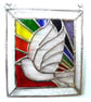 Rainbow Dove Stained Glass Art Picture Suncatcher Handmade  - Image 1