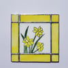 199 Stained Glass Daffodil Painting - handmade hanging decoration.