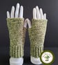 Fingerless Gloves. Variegated Green. Crochet Fingerless Mittens.