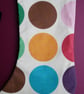 Medium Christmas Stocking in Cream with Large Rainbow POlka Dot Print - Image 3
