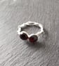 Silver twig double garnet ring - Image 3