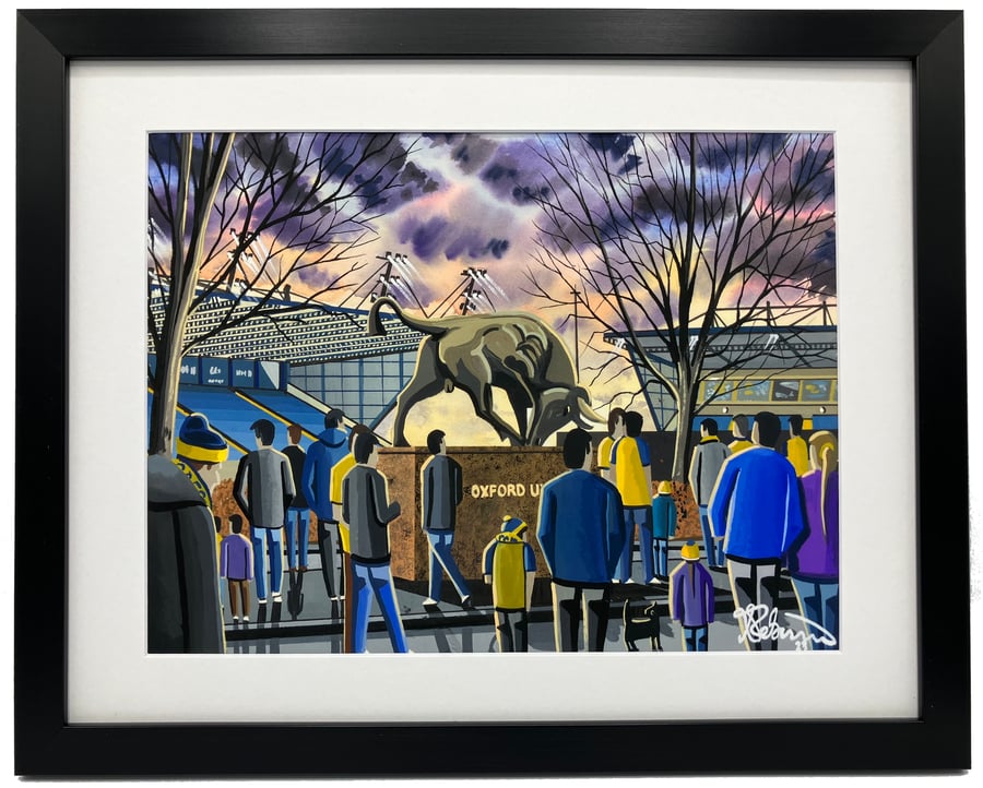 Oxford Utd, Kassam Stadium, Framed Football Art Print. 20" X 16" Frame Size