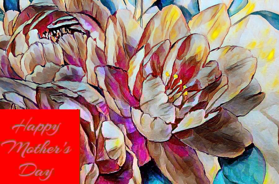 Happy Mother's Day Flower Card A5