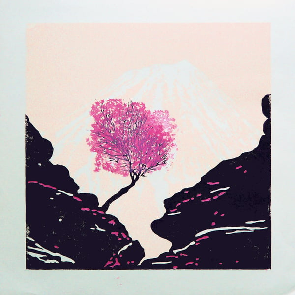 Hanami Linocut Print