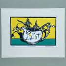 Snowdrops- Handprinted Original Linocut- Limited Edition