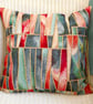 Cushion: Tapestry Throw Pillow, Shards design - Duck Egg Blue reverse