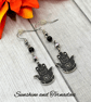 Obsidian and Electroplated Hematite Earrings - Handmade - Drop Earrings - Image 4