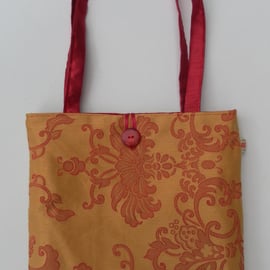 Handbag, Deep Red, Gold Reversible