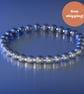 Bracelet un-polished hematite and sterling silver stretch handmade - Image 5