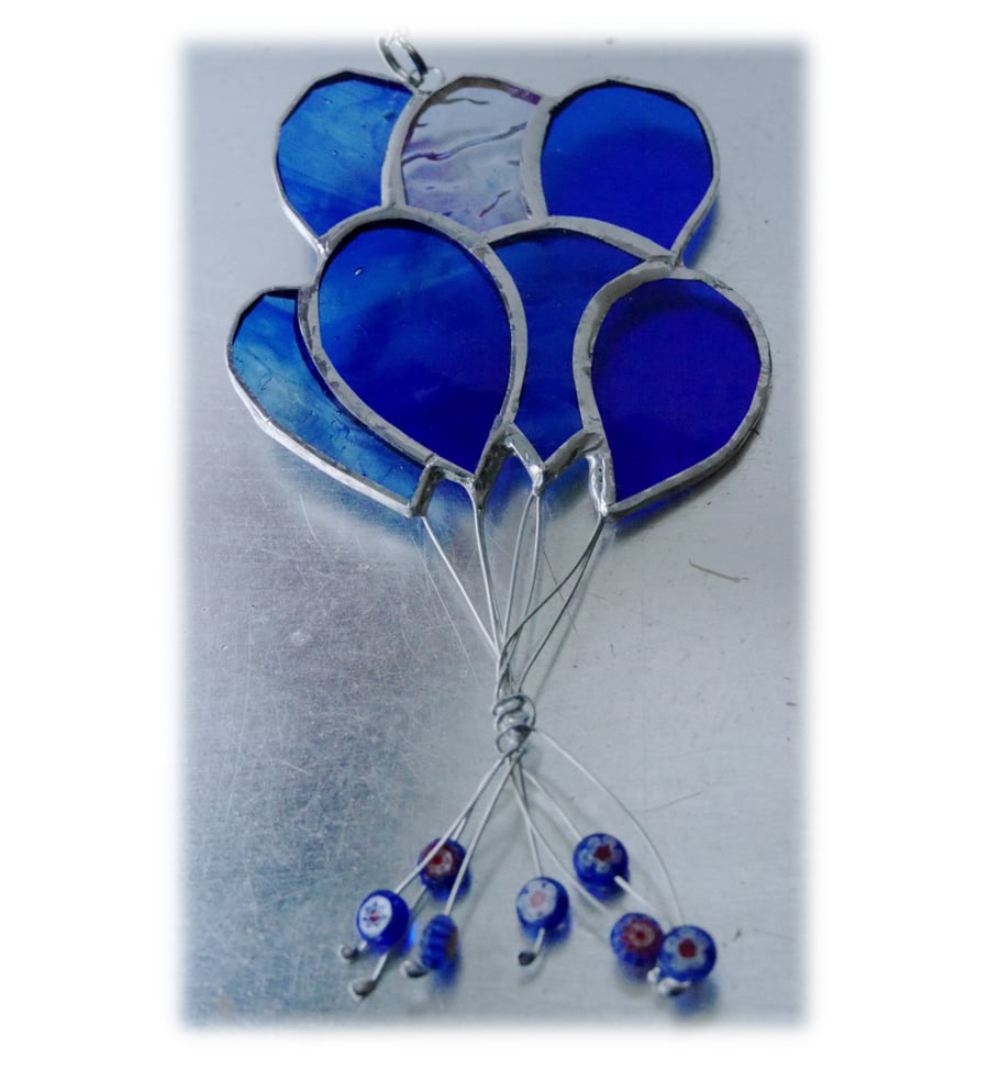 Balloons Suncatcher Stained Glass 008 Blue