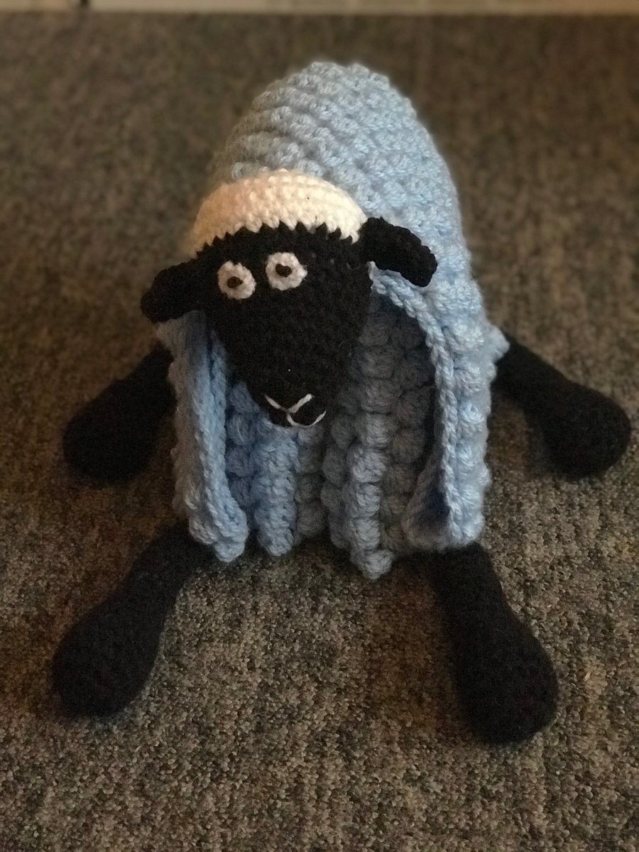 Handmade sheep blanket blue 