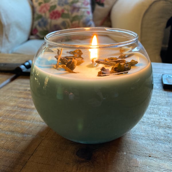Sea Kelp & Driftwood Scented 100% Organic Soy Wax Bowl Candle