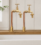 Pair of Brass & Copper Taps - Handmade Vintage Style Polished