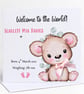 Personalised Baby Girl Welcome Card - Cute Teddy Bear New Baby Card - Image 6