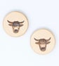 Highland coo leather brooch - Image 2