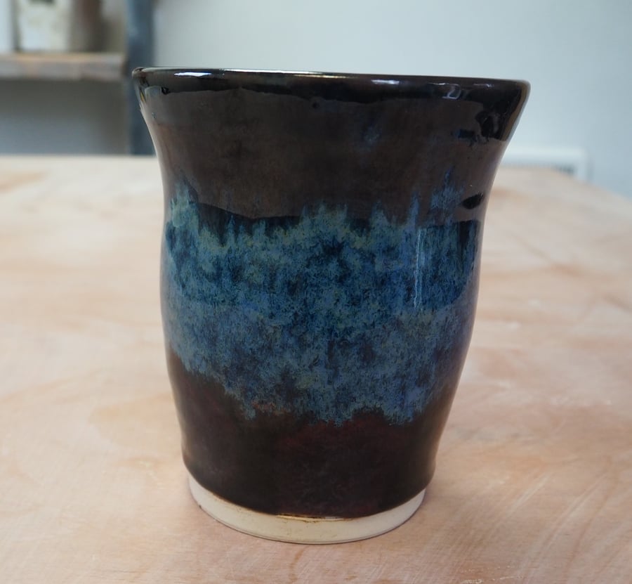 Black, Blue Ceramic Vase 