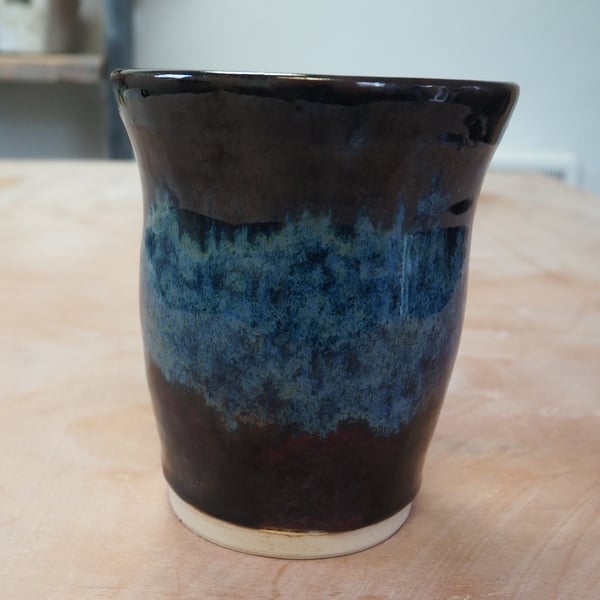 Black, Blue Ceramic Vase 