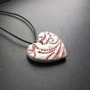 Crackle glazed red heart pendant