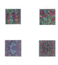 Colourful Botanical Floral Glass Coaster Set
