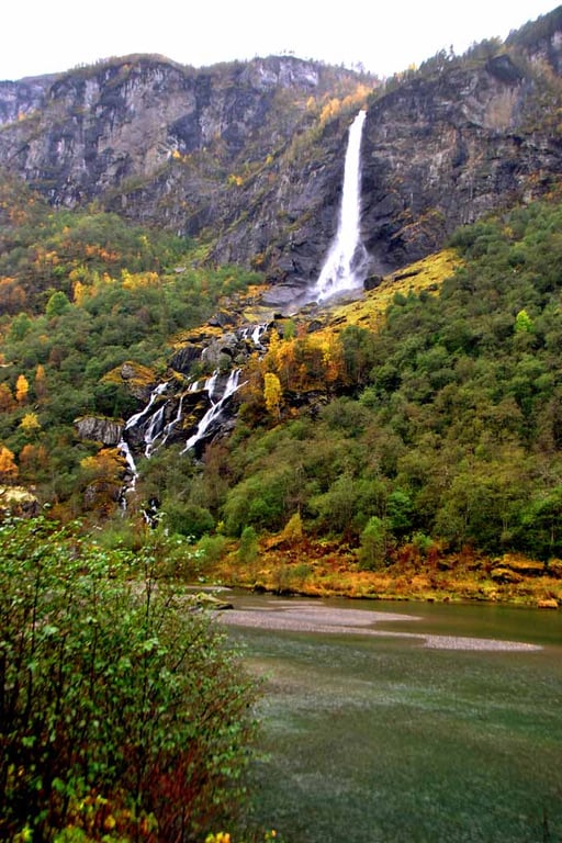 Waterfall Flamsdalen Valley Flam Norway Photograph Print