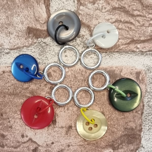 Colourful Button stitch markers