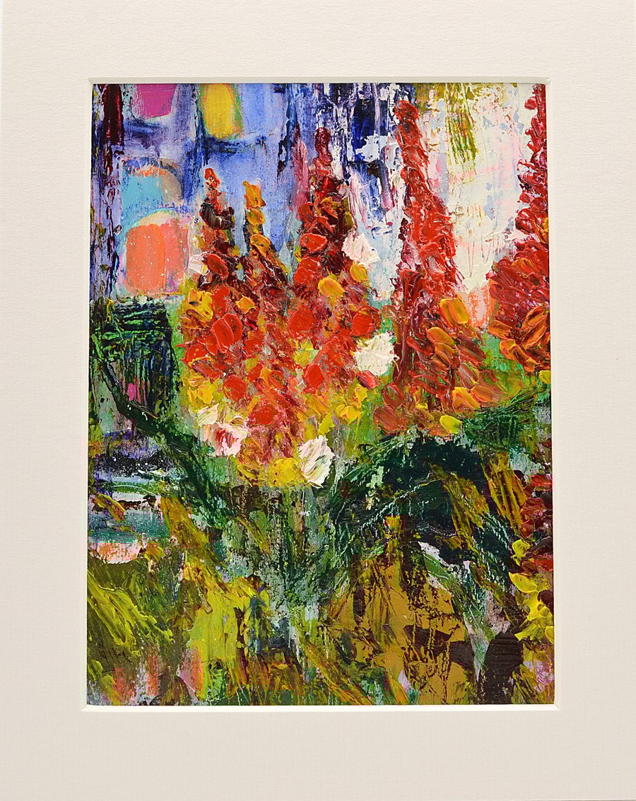 Original Painting of Red Hot Pokers (10 x 8 inches)