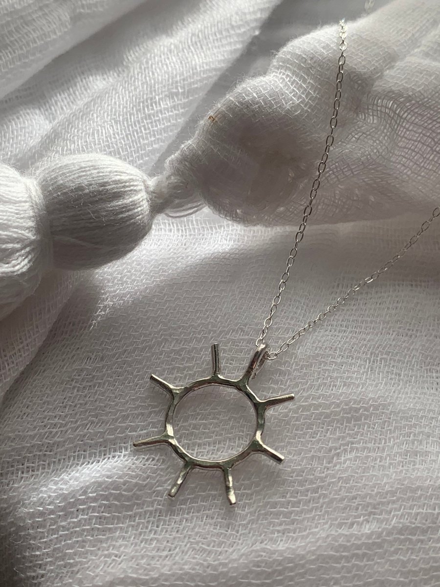 Minimalist Sun Necklace, Sun and Moon Necklace, Bohemian necklace, Dainty silver