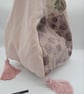 Mauve and pink botanical, shoulder handbag, Boho style, tassels.  - Image 5