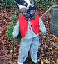 Brock The Badger - Felt and fabric handmade animal doll