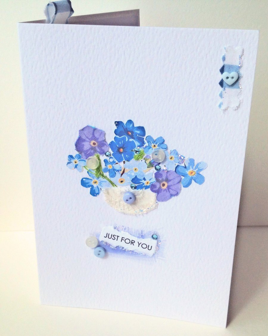 Collage Design Open Greeting Card,Can Be Personalised,Handmade Card