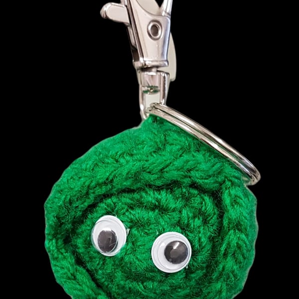 Crochet sprout keyring 