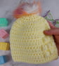 Lemon Yellow Crochet Baby Hat with Rainbow Faux Fur Pom - Newborn to 3 Months - Image 2
