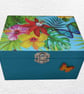 Tropical: Decorated Wooden Trinket Keepsake Box 16cm - Image 2