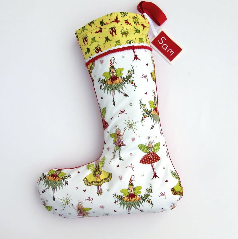 Fairy Christmas Stocking - can be personalised