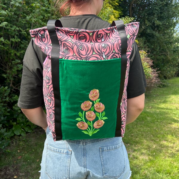 Tote Bag Backpack Crossover Roses