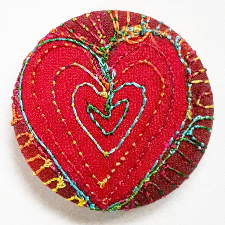 Button, Handmade Statement Heart Button, Colourful Button