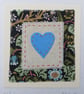 Pretty hand-stitched heart card made with William Morris fabric - Image 2