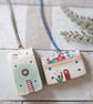 Set of 2 Wooden Floral House Hanging Decorations