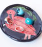 Scarlet Ibis Ceramic Dish - Handmade - Image 3