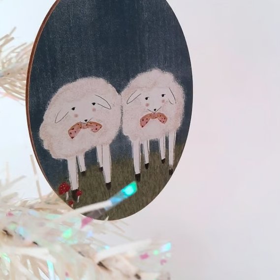 Wooden Sheep Hanging Decoration