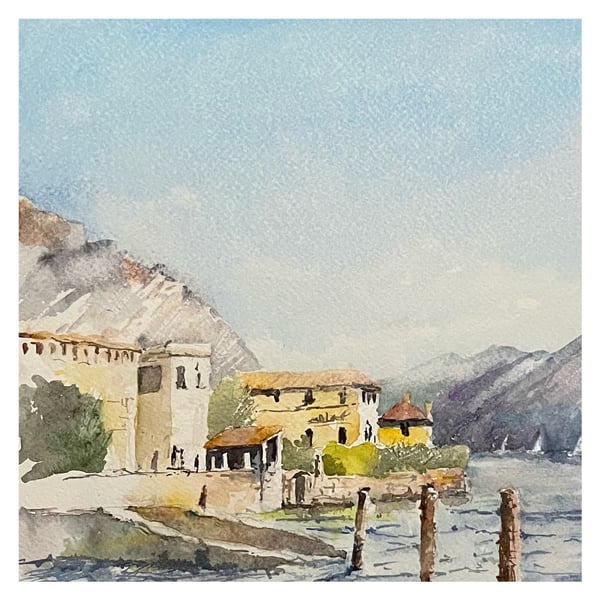 'Limone, Lake Garda ' Original Watercolour Artwork