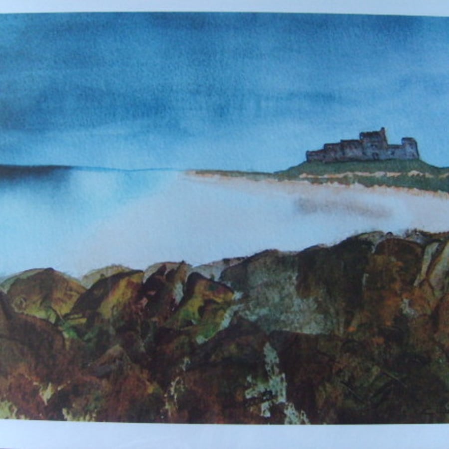 A4 Bamburgh Castle Print