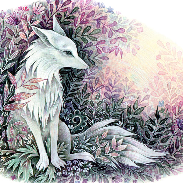 Ghost Fox - Giclee Print, mounted (unframed)