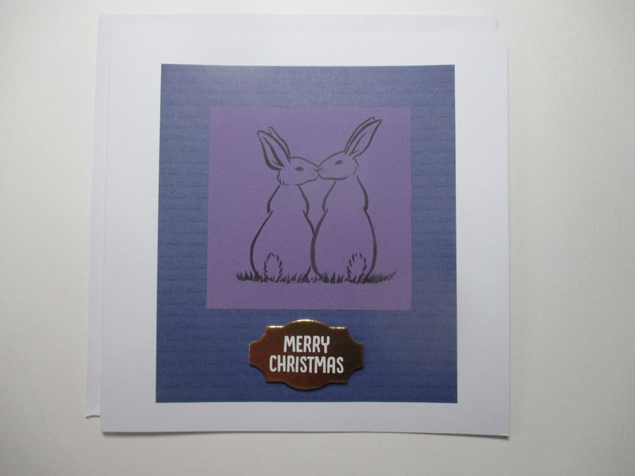 Bunny Rabbit Christmas Greetings Card Merry Christmas